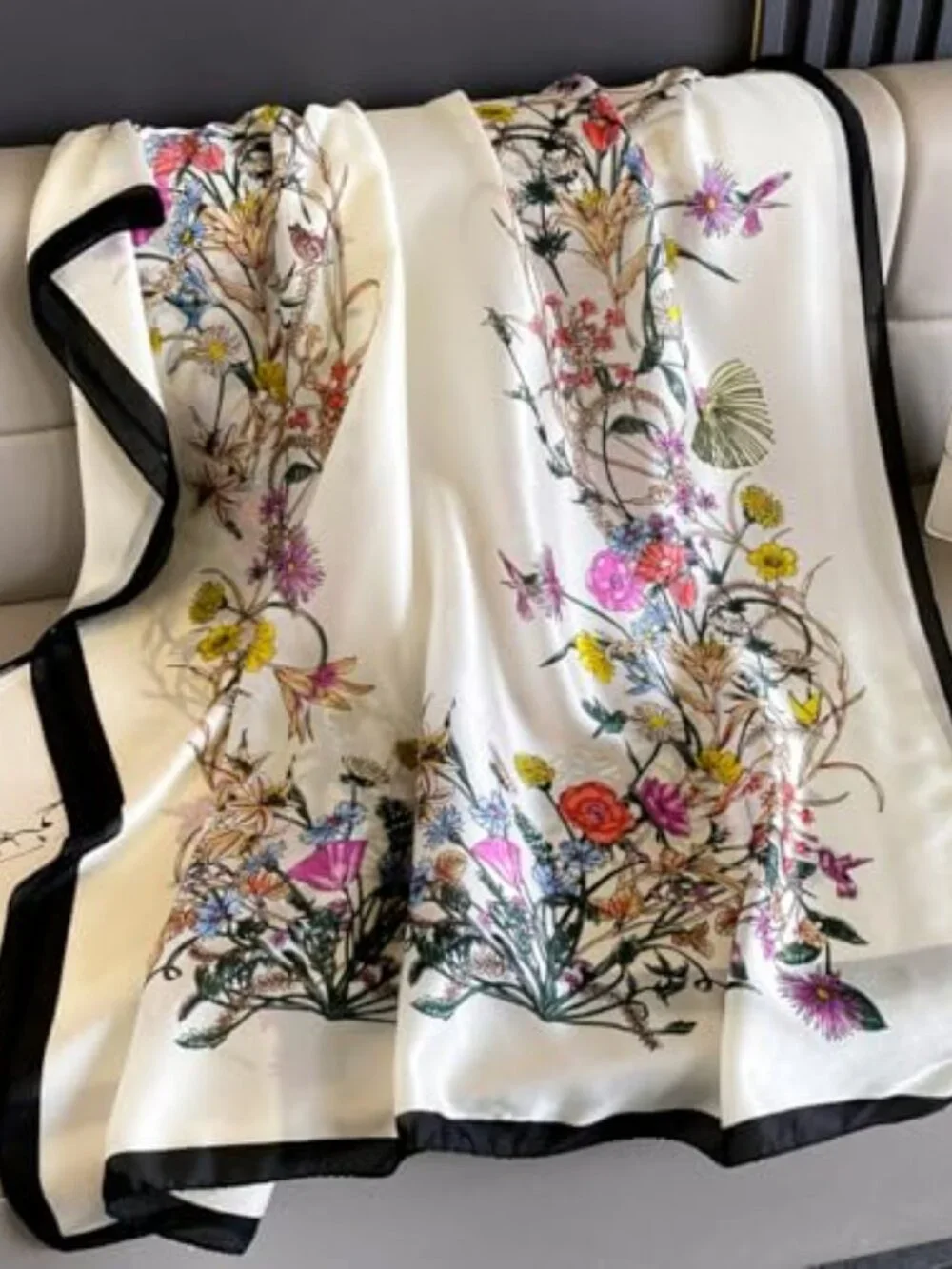 Long Mulberry Silk Scarf Shawl Wrap Lightweight Fashion Scarf